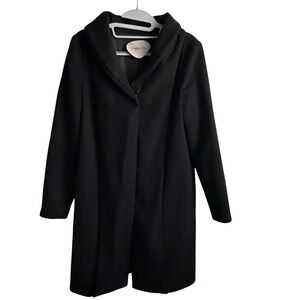Ports 1961 Wool Cashmere Coat Black Minimalist Silk Lined Women's 4